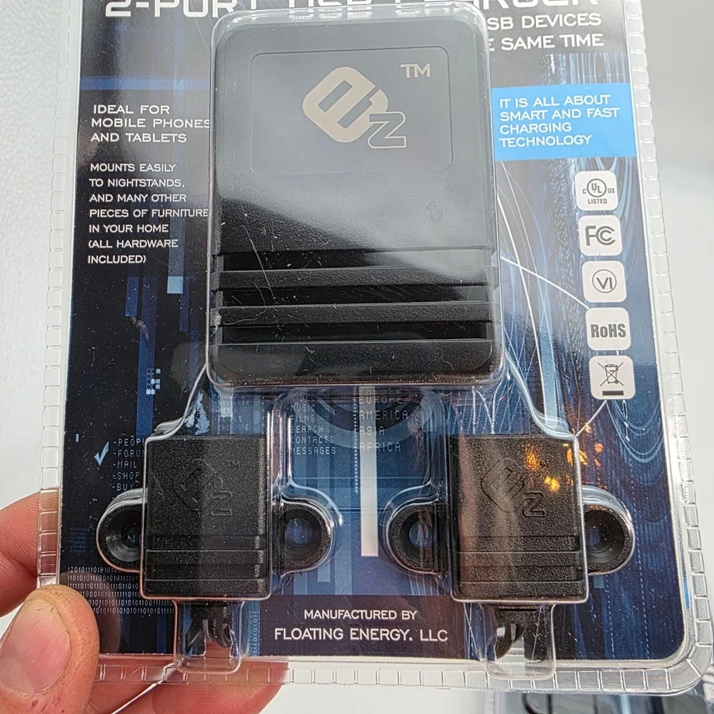 2 Pack EZ Collection 2-Port USB Charger Smart Charging System Black 5 FD-B O9